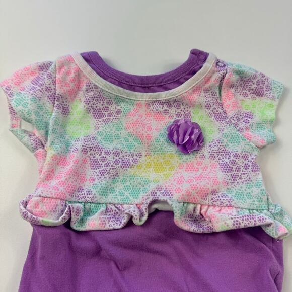 Garanimals Baby Girls 3D Floral Purple Onesie Body Suit 3-6 Months - Picture 3 of 10